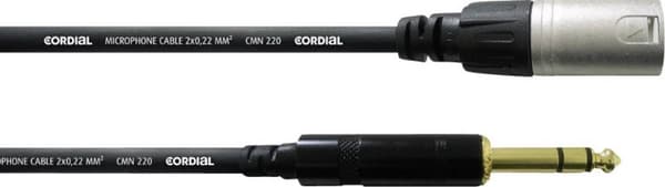 Cordial cfm 9 mv sort 9-meter XLR til 6,35 mm jack kabel
