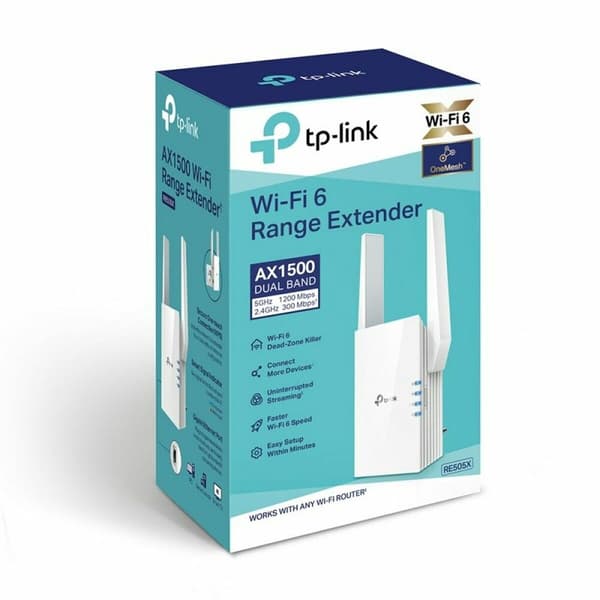 TP-Link RE505X WiFi-repeater 1500 Mbps vit