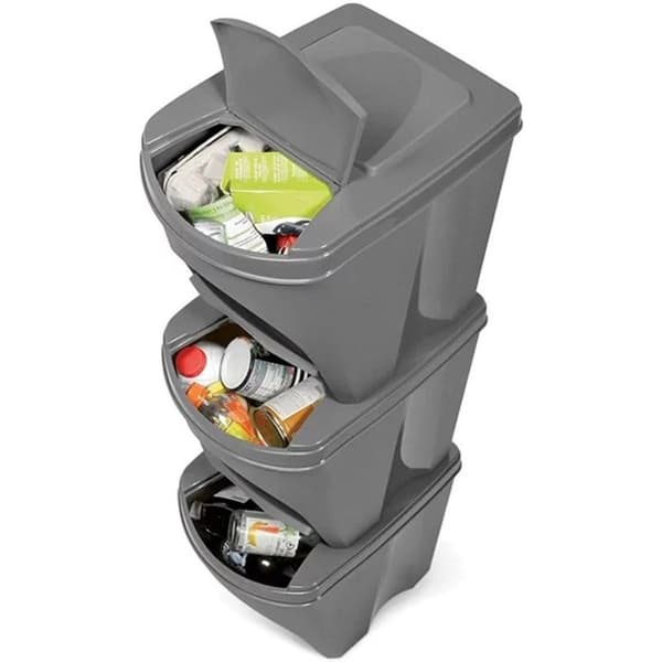 Prosperplast Sortibox soptunnor 3x25L grå