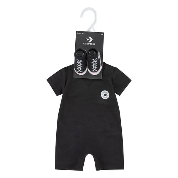 Converse lil chuck jumpsuit sæt sort 6 måneder