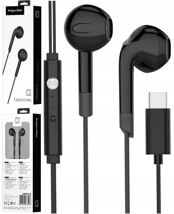 Kruger&Matz C2 in-ear høretelefoner USB-C sort