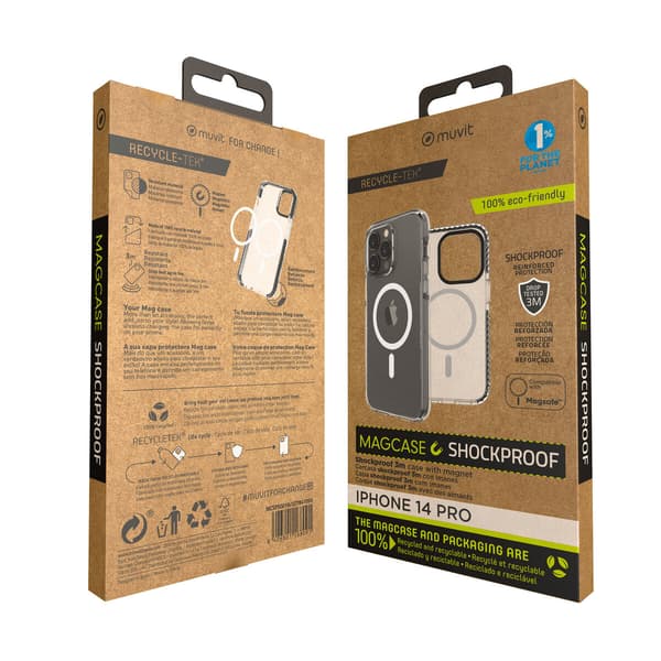 Muvit recycletek magsafe shockproof transparent/svart