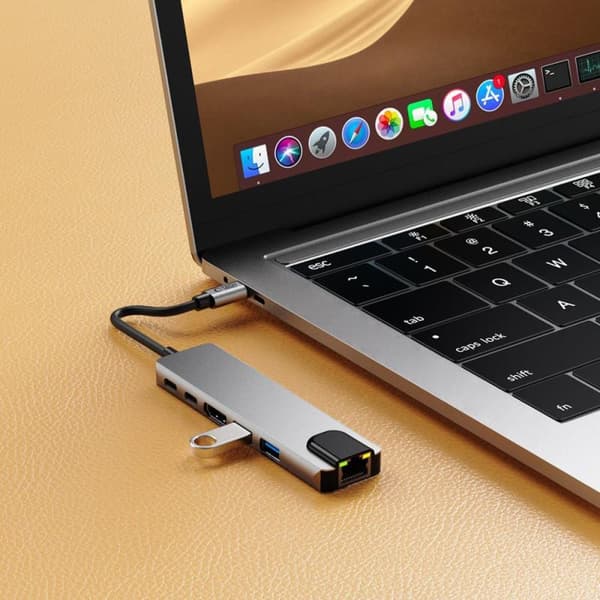 Tech-Protect HB02 HUB 6-i-1 mørkegrå