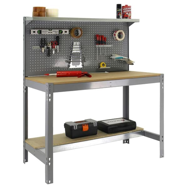 Simonrack bt3 1500 arbejdsbænk grå/træ