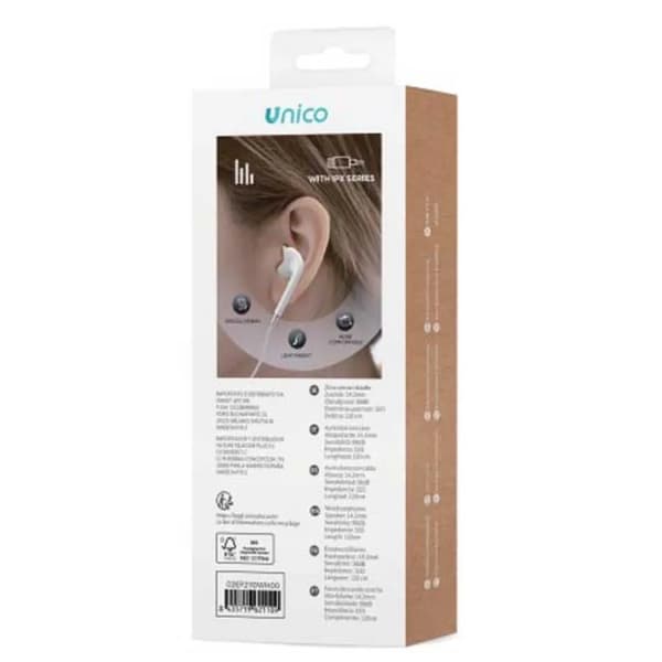 Unico EP2110 Lightning Hörlurar Vit