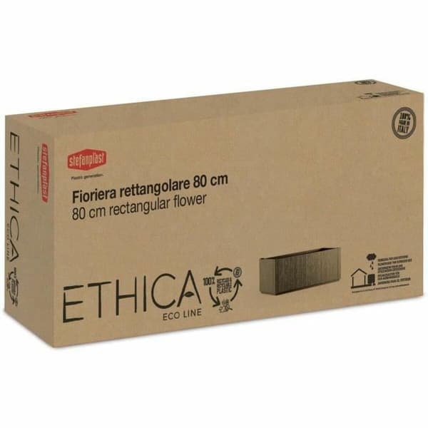 Stefanplast Ethica rektangulær blomsterkrukke grå 80 cm