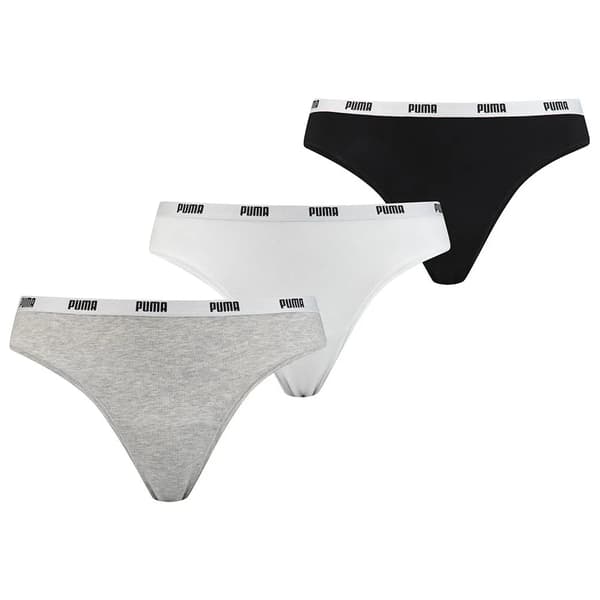 PUMA string alushousut 3-pakkaus valkoinen/harmaa/musta