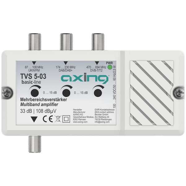 Axing tvs 5-03 33 dB multi-range forstærker