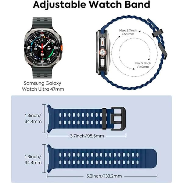 CrocoCase galaxy watch ultra rem blå