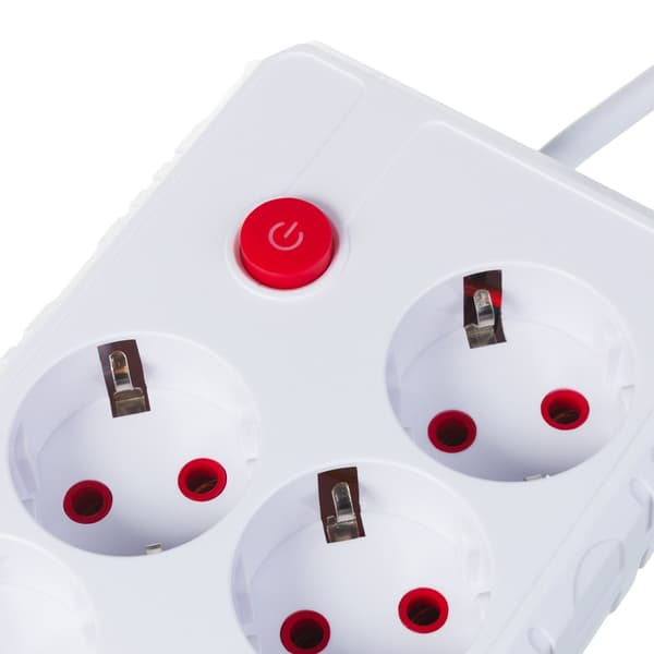 Mac-Lean mce392 strømstik 4 stik 3 USB 2500W 1.5m hvid