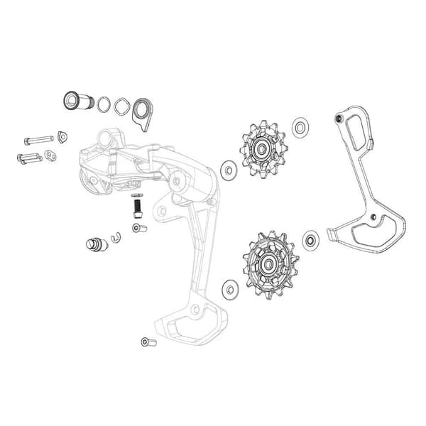 SRAM Force D2 AXS Silver Bakväxel Hardware Kit