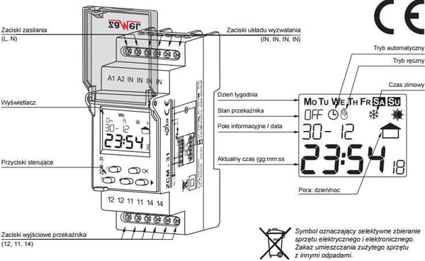 Zamel ZCM-31 digital astronomisk timer 230V AC