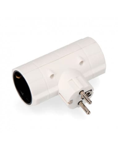 EDM dobbeltstik adapter 16A 250V hvid
