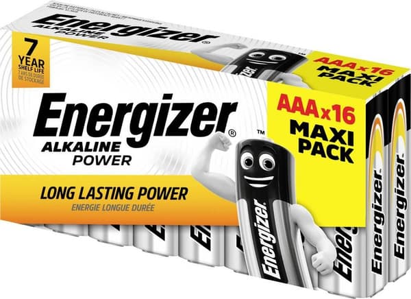 Energizer E302743900 Alkaline Power Micro AAA Batterier - Pakke med 16