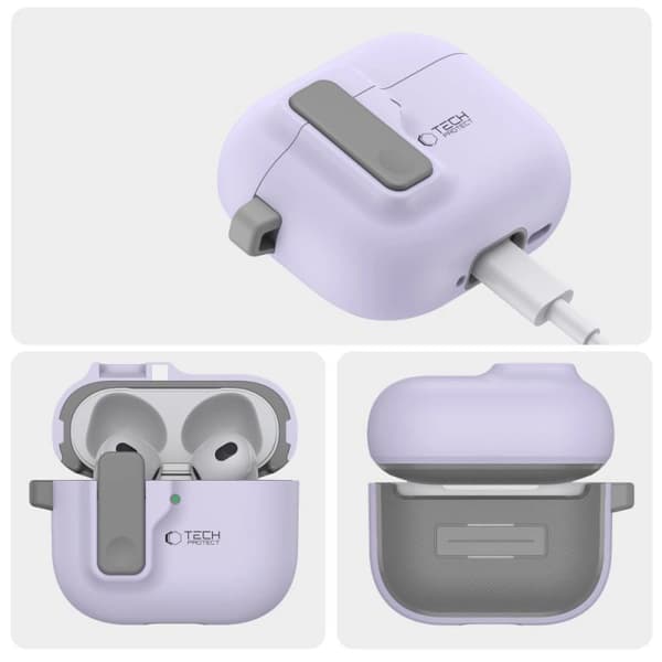 Tech-Protect Slim Hook Etui til AirPods 4 Lilla