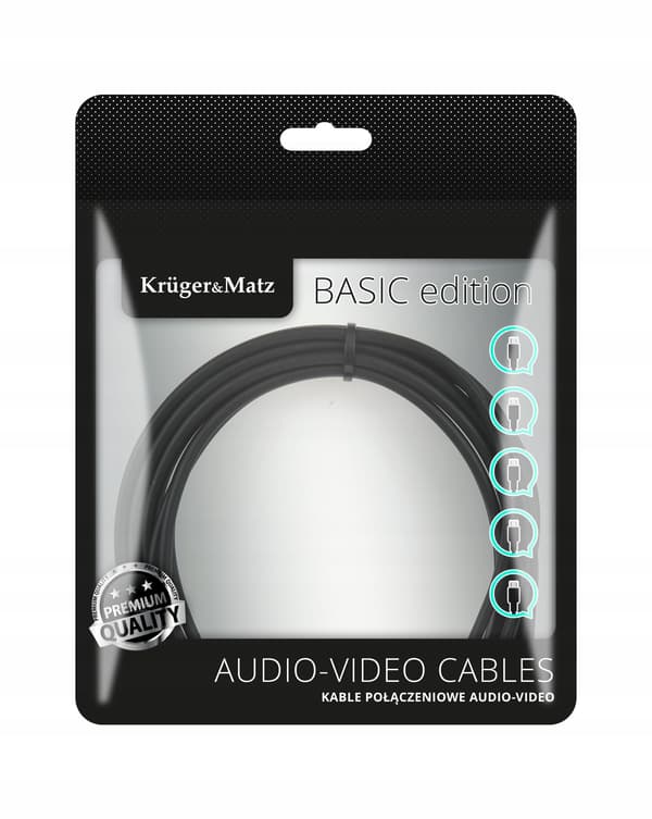 Kruger&Matz KM1219 Optisk kabel 0.5 meter sort