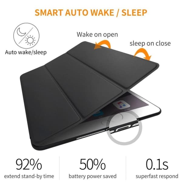 Tech-Protect SmartCase musta iPad 9.7 (2017/2018) suojakotelo