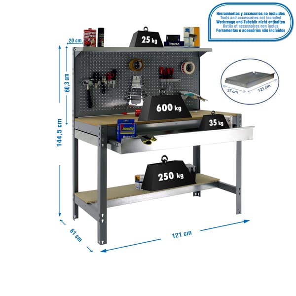 Simonrack bt3 box 1200 grå/trä 600 kg