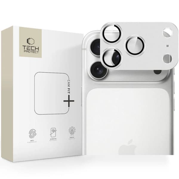Tech-Protect camfull fit+ kamera linsglas för iPhone 17 Pro Silver