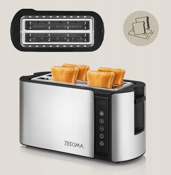 Zeegma Tostee Chef Easy Hopea/Harmaa 1500W 4 viipaletta
