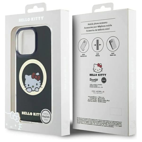 Hello Kitty iPhone 16 Pro Max etui svart med MagSafe ring