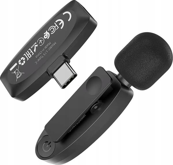Hoco L15 langaton lavalier-mikrofoni USB-C musta
