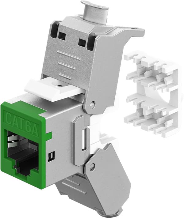 Wentronic keystone-moduuli rj45 cat 6a stp slim vihreä