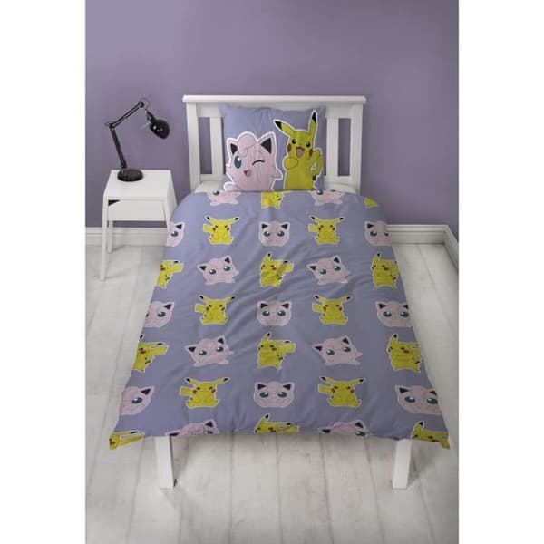 Pokémon Reversible Bedding Set - Microfiber - 140 x 200 cm + 1 Pillowcase 63 x 63 cm