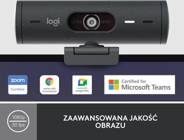 Logitech Brio 500 webkamera i grafit