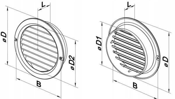Ventika MW125KO rund ventilationsgitter hvid