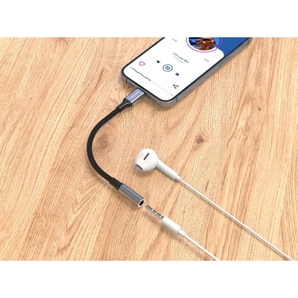 Techancy TV3755 Silver Lightning til 3.5mm Jack Adapter