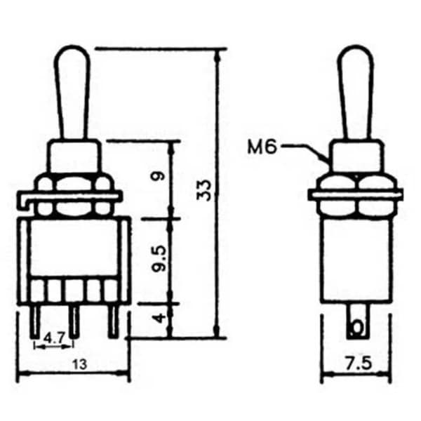 Euroconnex 1120 3p spdt mini switch sort