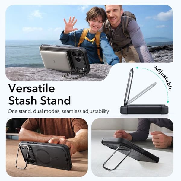 ESR Cyber Kickstand MagSafe Cover til iPhone 17 Pro Sort