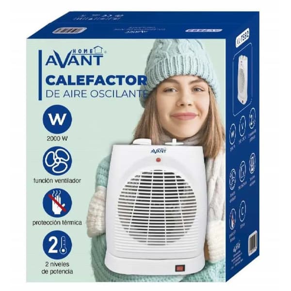 Avant AV7592 hvid keramisk varmeblæser