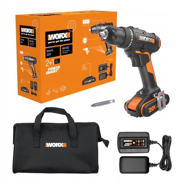Worx wx100 20V 2Ah borrmaskin