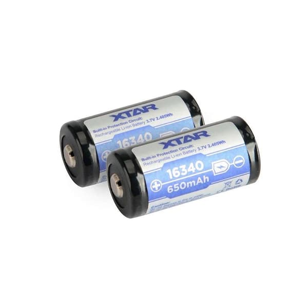 XTAR 16340 650mAh genopladeligt batteri