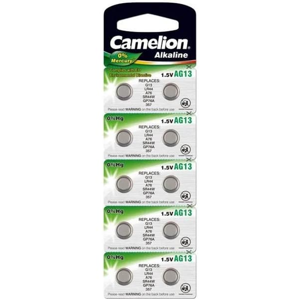 Camelion AG7 Alkaline Button Batteries 10-pack 1.5V 34mAh