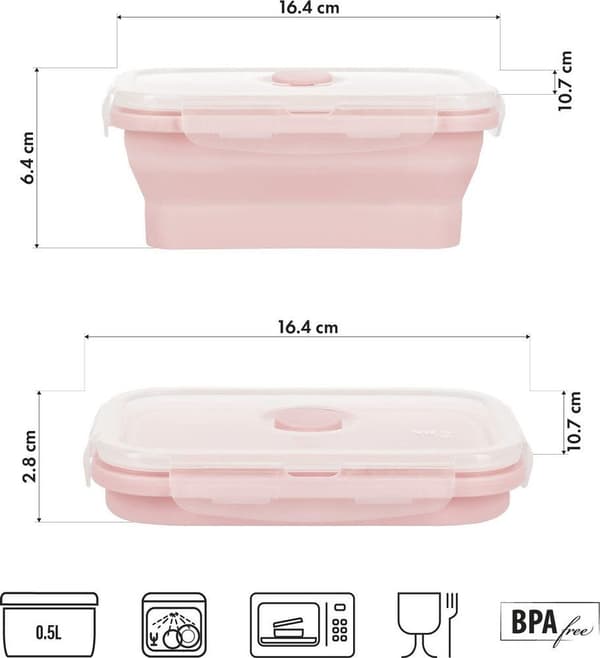Nils Camp nc4105 foldbar lunchlåda rosa 500ml
