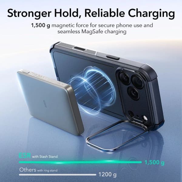 ESR Cyber Kickstand MagSafe Cover til iPhone 17 Pro Sort