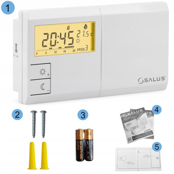 Salus 091flv2 programmerbar temperaturkontroller vit