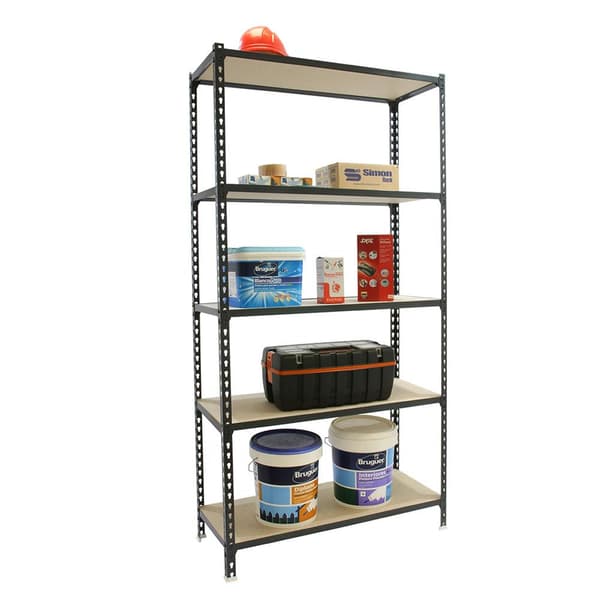 Simonrack Hylde Antracit/Træ 5 Hylder