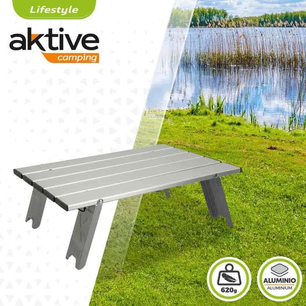 Aktive vikbart bord aluminium Silver