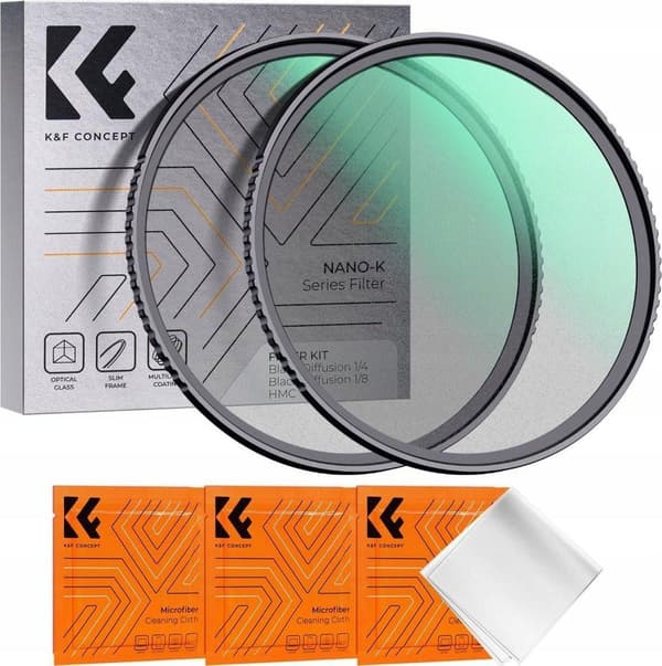 K&F black diffusion 1/4 oraz black diffusion 1/8 55mm