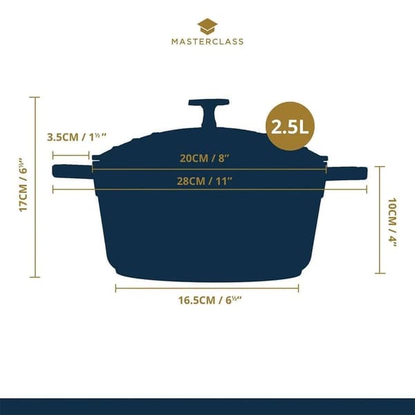 Aster gryderet 2.5l aluminium blå