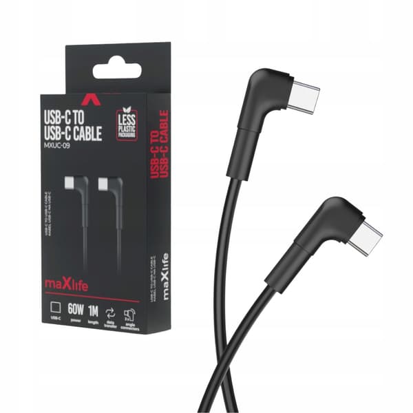 techonic mxuc-09 USB-C kabel 1m 60W sort
