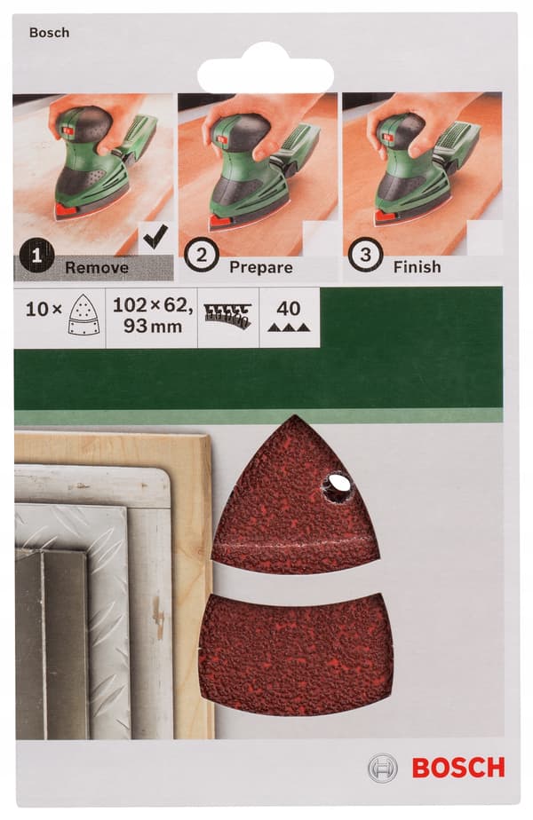 Bosch sandpapper 2609256A61 grit 40 10-pack