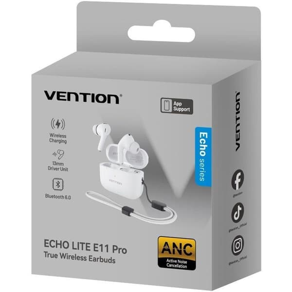 Vention Echo Lite E11 Pro trådlösa hörlurar vit