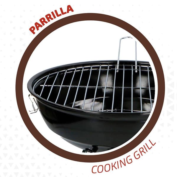 Aktive kulgrill rund 36 cm rød/sort