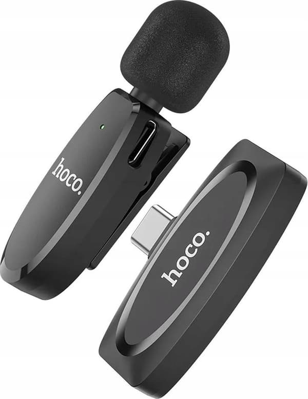 Hoco L15 trådløs lavalier mikrofon USB-C sort