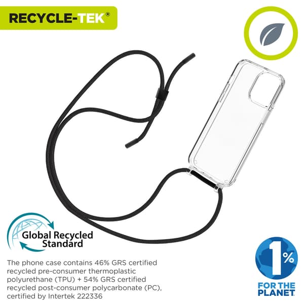 Muvit recycletek Läpinäkyvä iPhone 15 Pro kuori